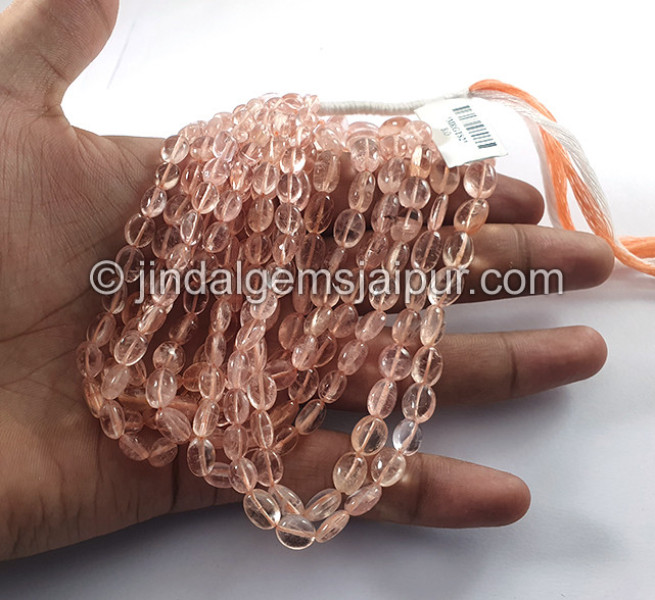 Peach Morganite Smooth Oval Shape Beads