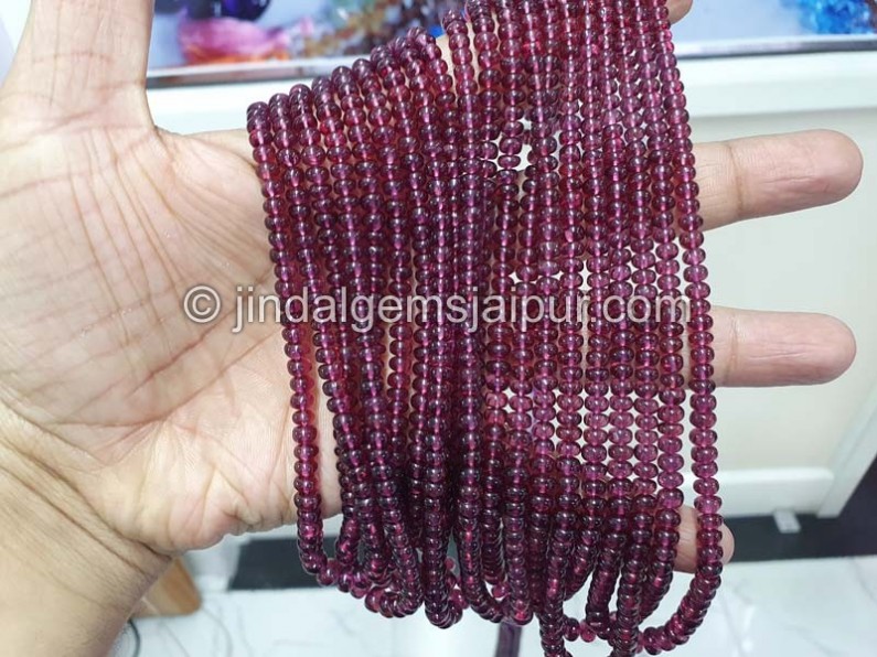 Rhodolite Garnet Smooth Roundelle Beads