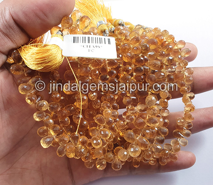 Citrine Faceted Drops Shape Beads