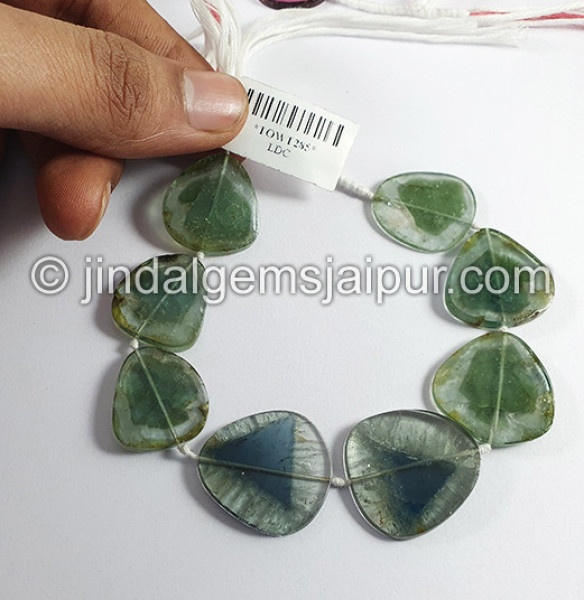 Watermelon Tourmaline Slices Shape Beads