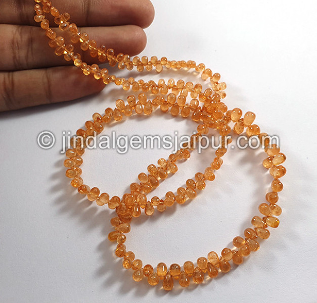 Mandarin Garnet Smooth Drops Shape Beads
