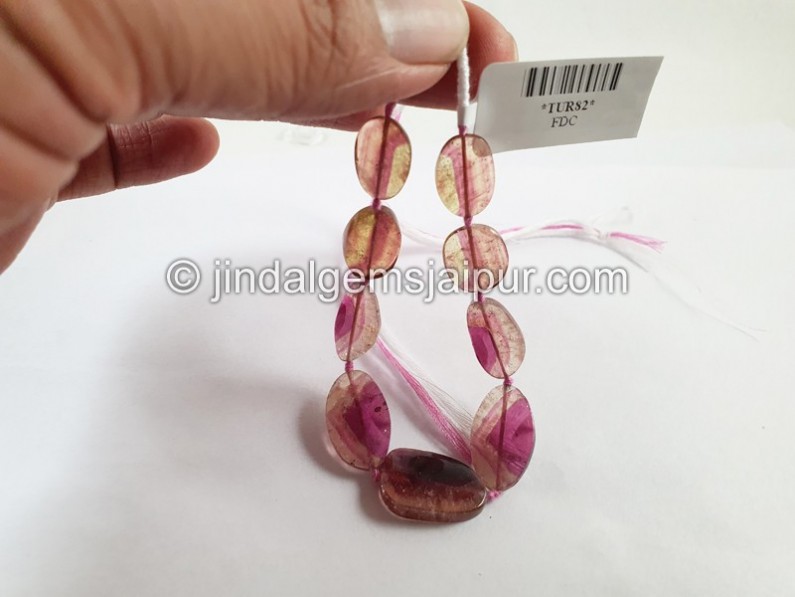Watermelon Tourmaline Smooth Slices Beads