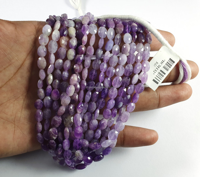 Purple Hackmanite Shaded Faceted Oval Shape Beads