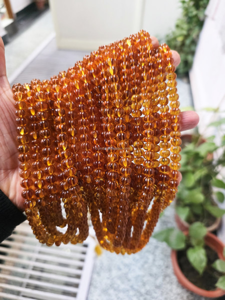 Madeira Citrine Carved Pumpkin Shape Beads