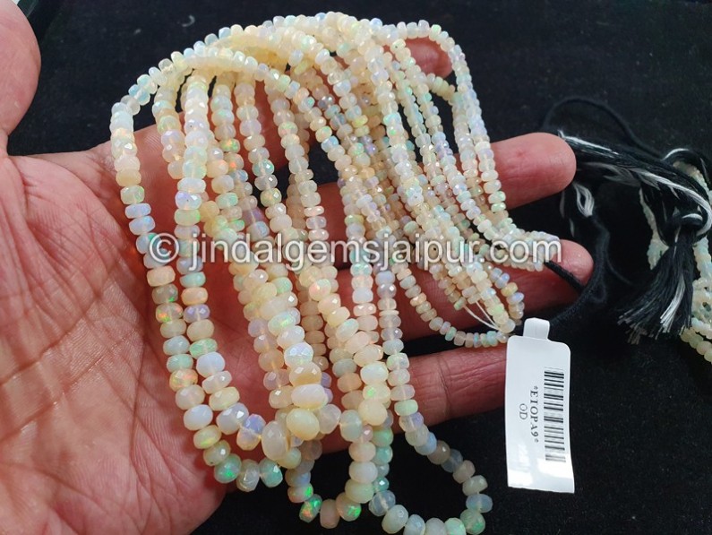 White Ethiopian Faceted Roundelle Beads