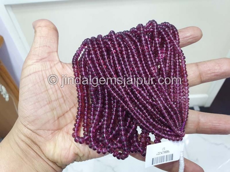 Purple Rhodolite Garnet Smooth Roundelle Beads