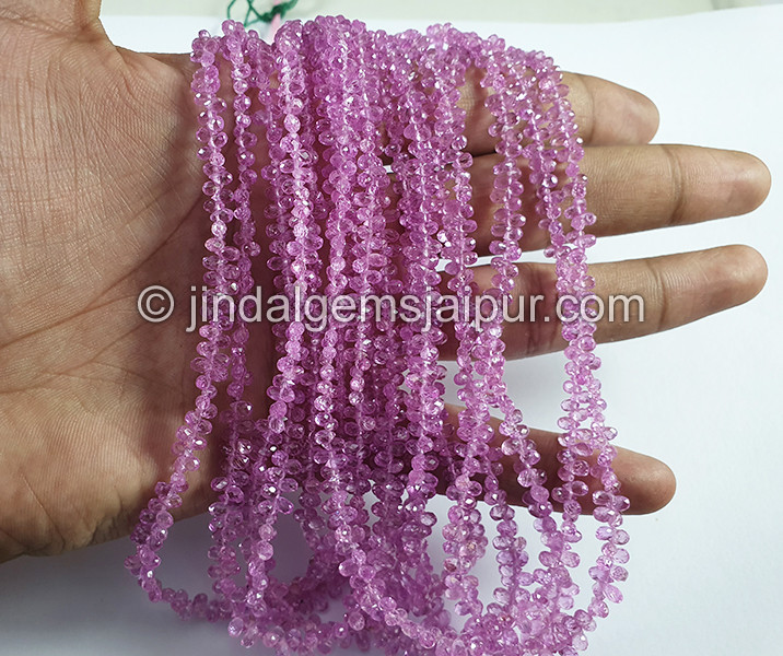 Pink Sapphire Faceted Drops Shape Beads