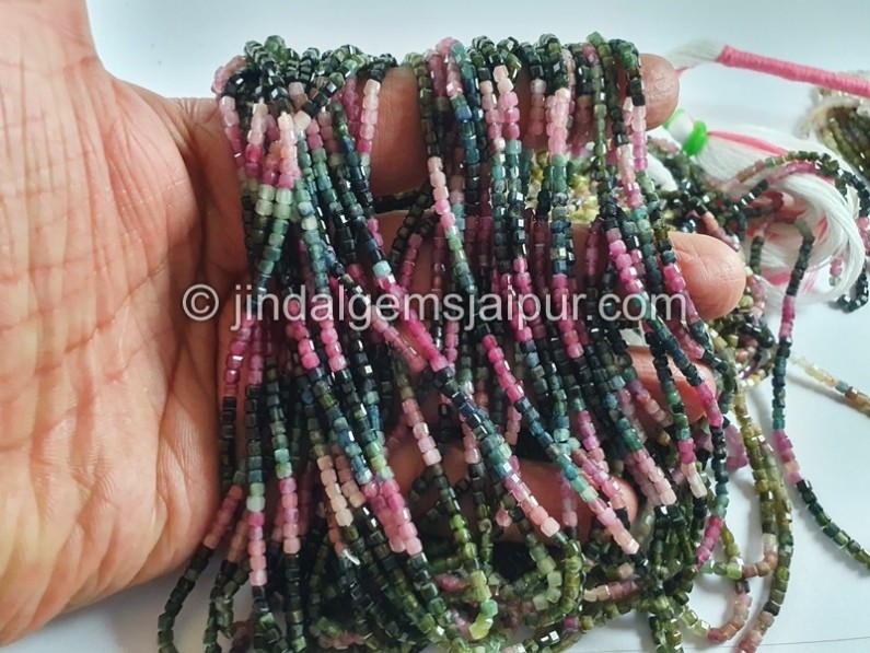 Tourmaline Cut Cube Beads