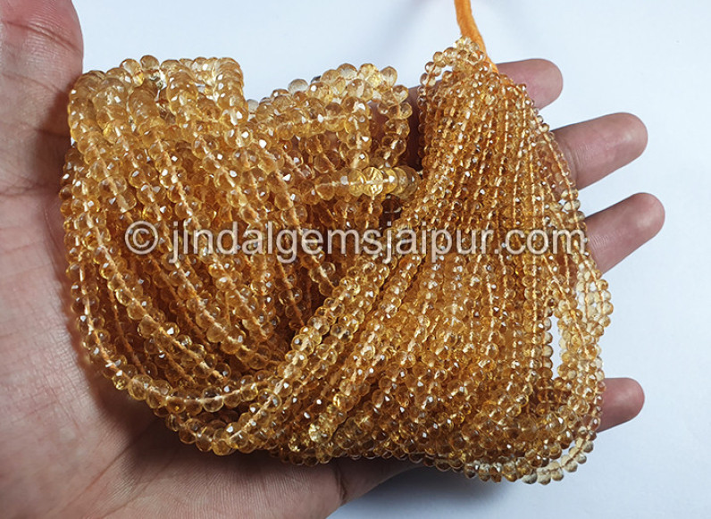 Citrine Faceted Roundelle Shape Beads
