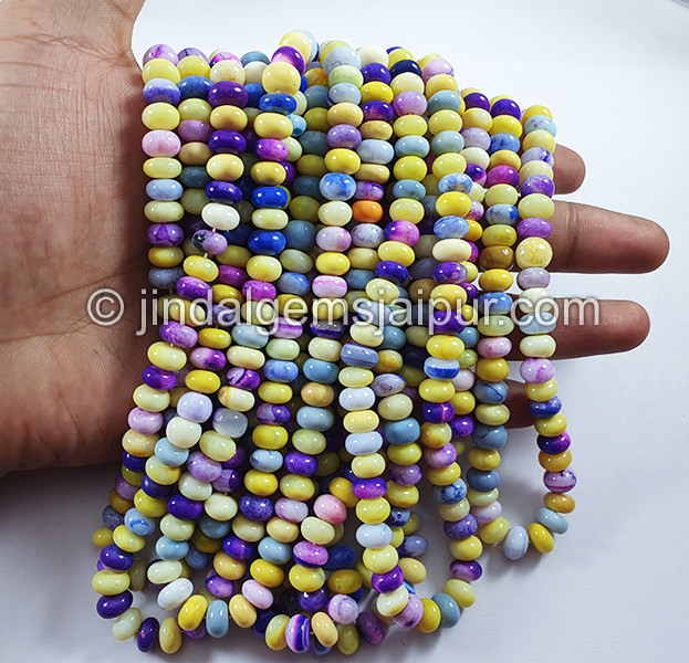 Yellow Mix Smooth Roundelle Shape Beads