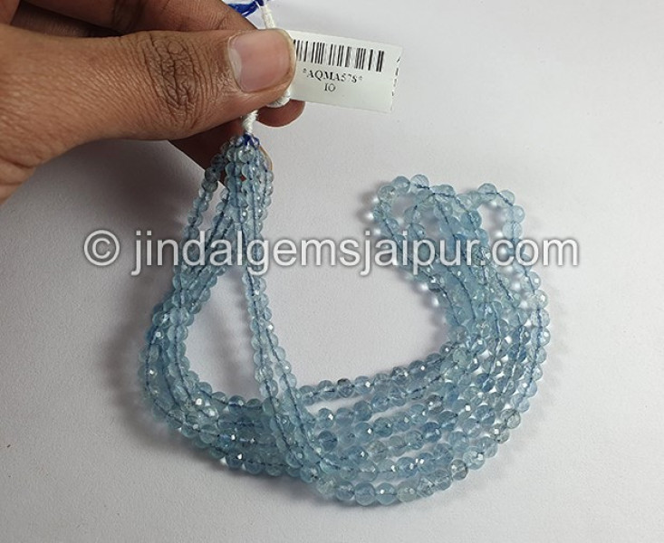 Aquamarine Faceted Balls Shape Beads