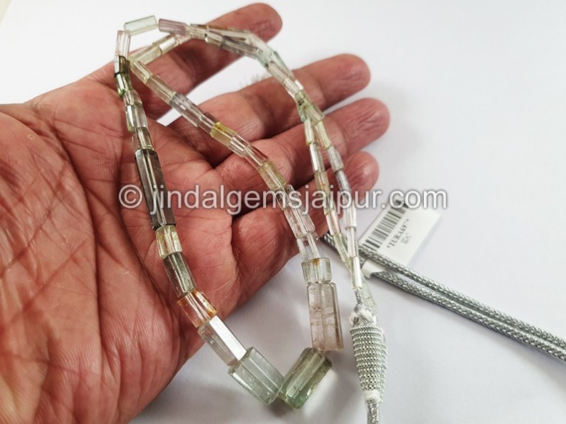 Tourmaline Step Cut Pipe Shape Beads