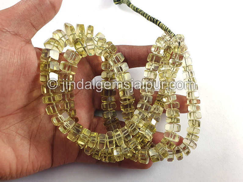 Bi Color Lemon Quartz Step Cut Bolt Shape Beads