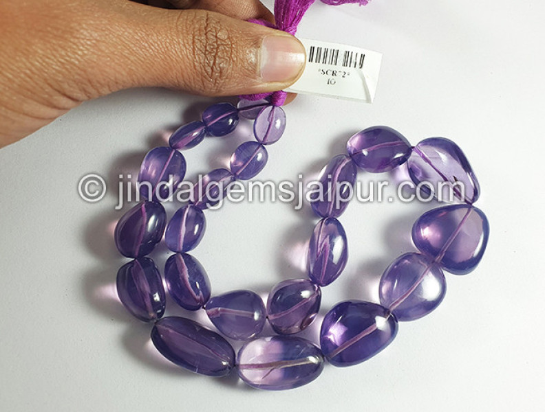 Scorolite Or Lavender Quartz Smooth Nuggets Shape Beads