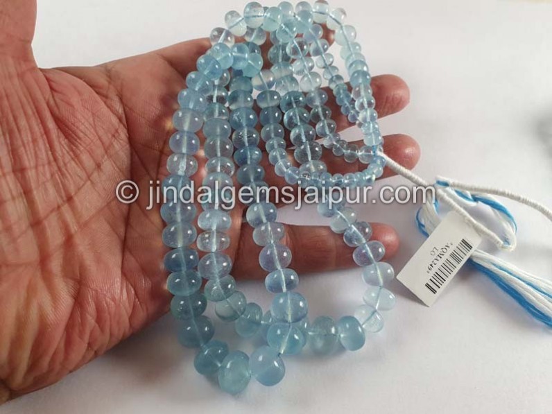 Aquamarine Smooth Roundelle Beads