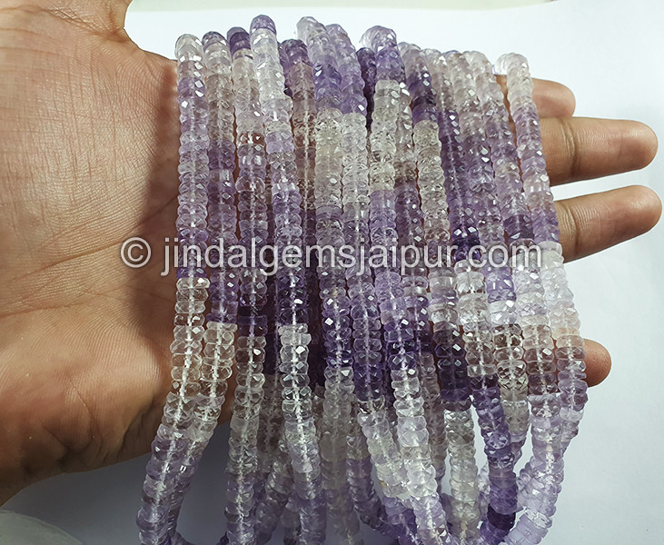 Amethyst Shaded Faceted Tyre Shape Beads