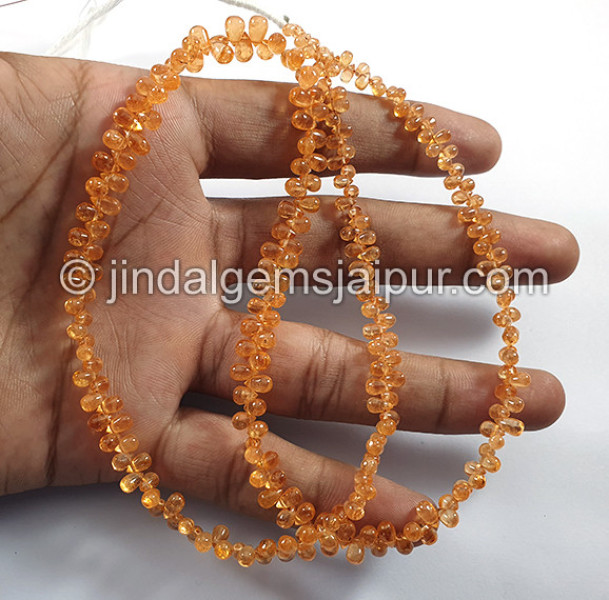 Mandarin Garnet Smooth Drops Shape Beads
