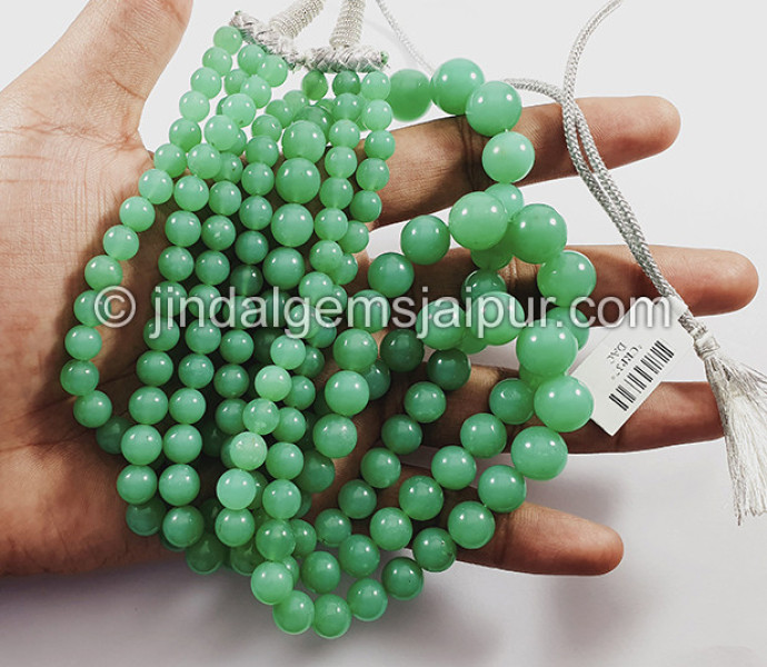 Chrysoprase Smooth Round Shape Beads