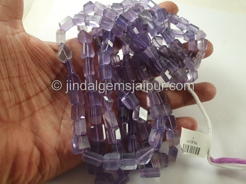 Yttrium Purple Fluorite Faceted Nugget Beads