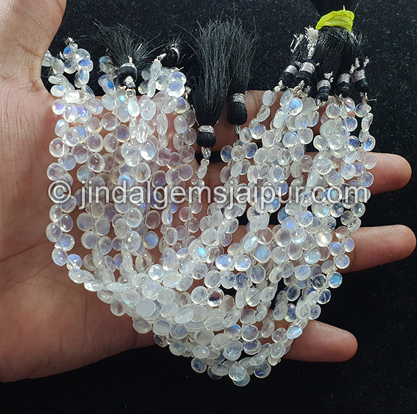White Rainbow Smooth Heart Shape Beads