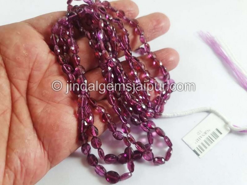 Rhodolite Purple Garnet Faceted Oval Beads -- GRNA115