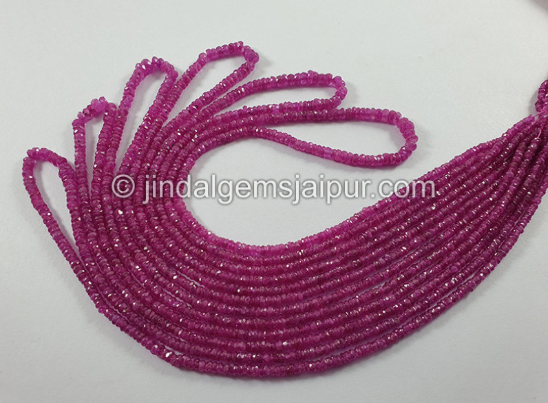 Pink Sapphire Faceted Roundelle Shape Beads