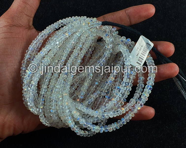White Rainbow Madagascar Smooth Roundelle Shape Beads