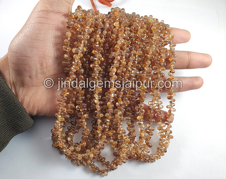Champagne Zircon Smooth Drops Shape Beads