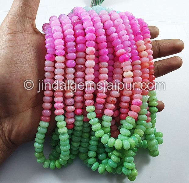 Multi Opal Smooth Roundelle Shape Beads