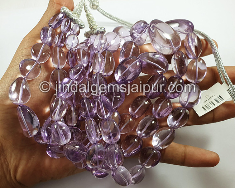 Pink Amethyst Smooth Nuggets Shape Beads