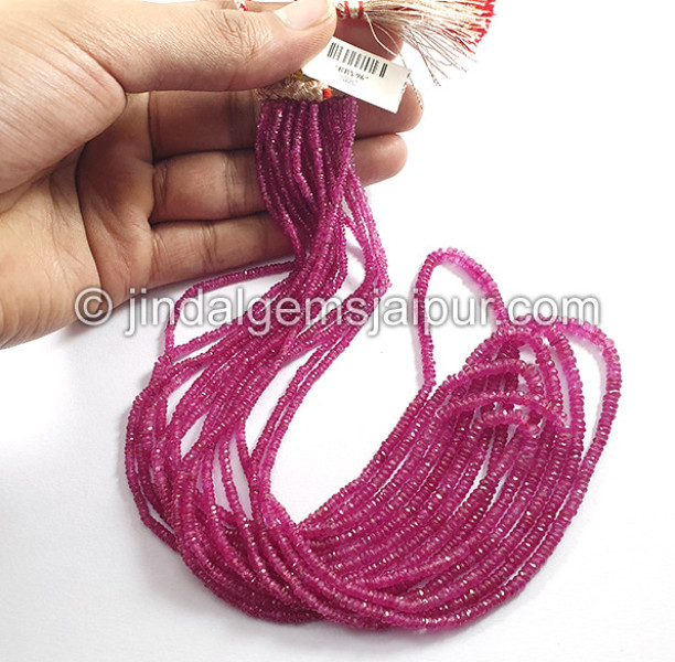 Ruby Mozambique Faceted Roundelle Shape Beads