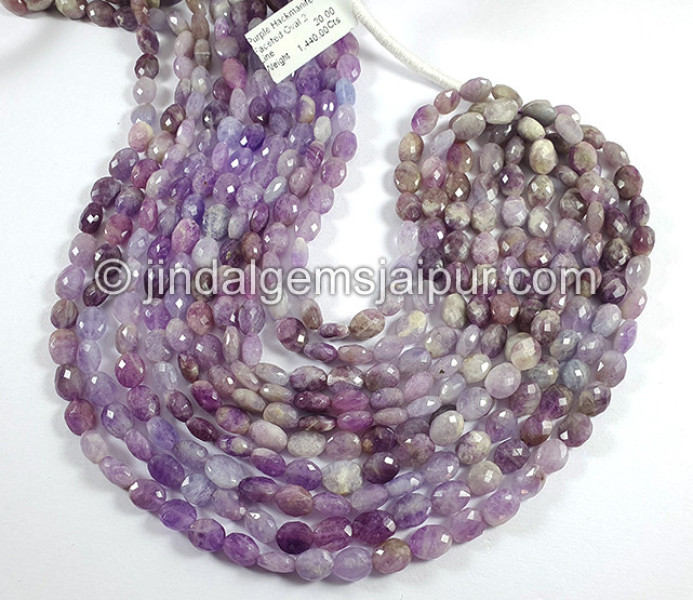 Purple Hackmanite Shaded Faceted Oval Shape Beads