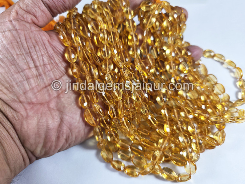Citrine Faceted Oval Shape Beads