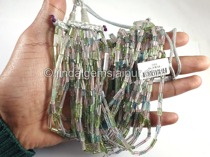 Pastel Afghan Tourmaline Pipe Shape Beads