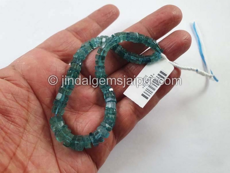 Paraiba Blue Tourmaline Step Cut Roundelle Beads