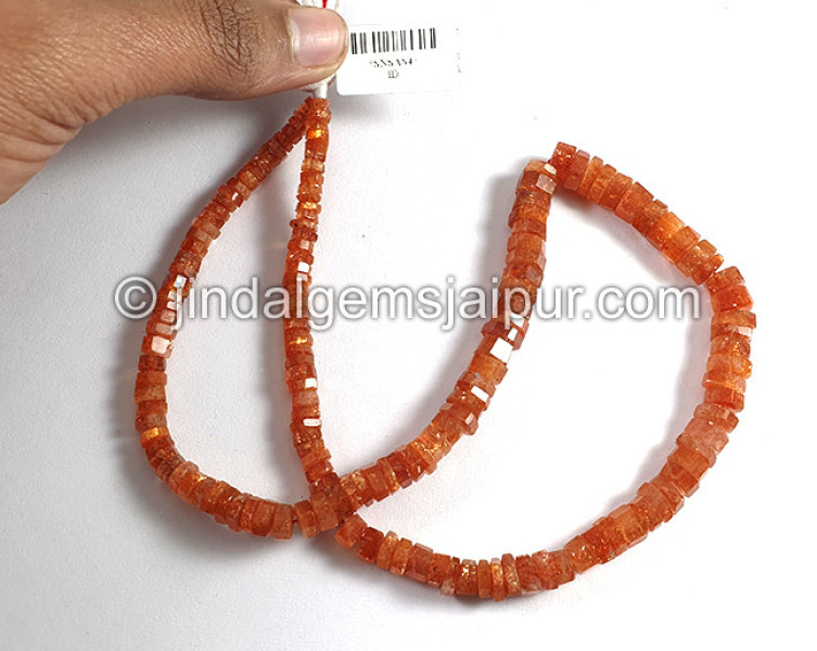Sunstone Step Cut Bolt Shape Beads
