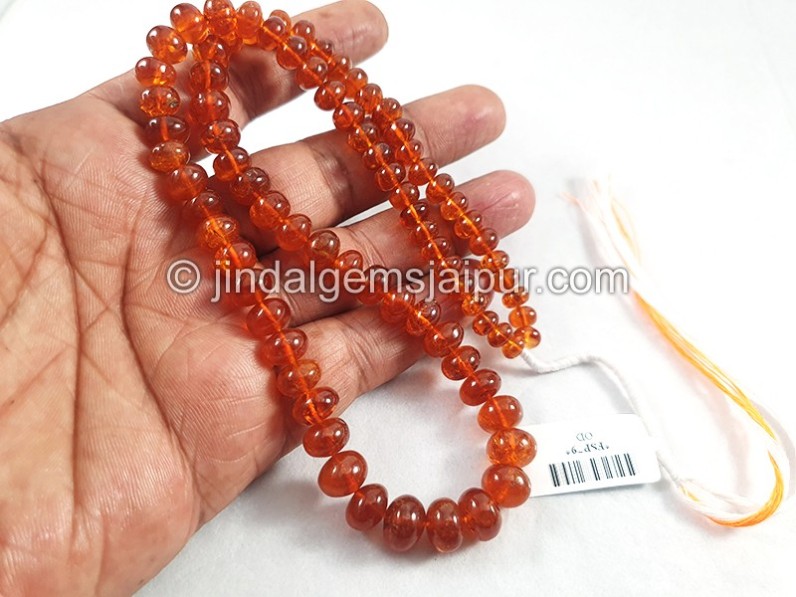 Mandarin Garnet Smooth Roundelle Shape Beads