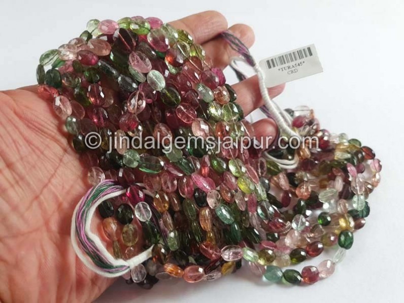 Tourmaline Faceted Oval Beads