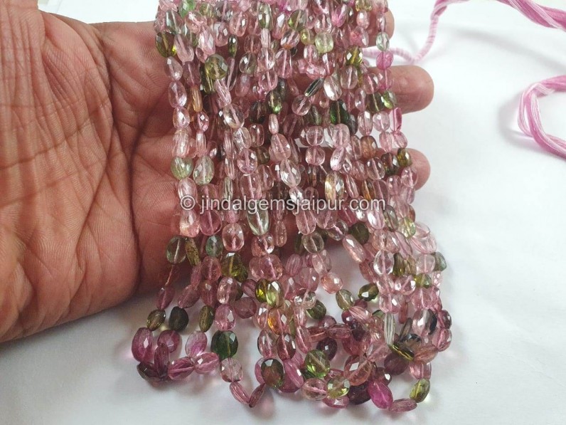 Tourmaline Faceted Oval Beads