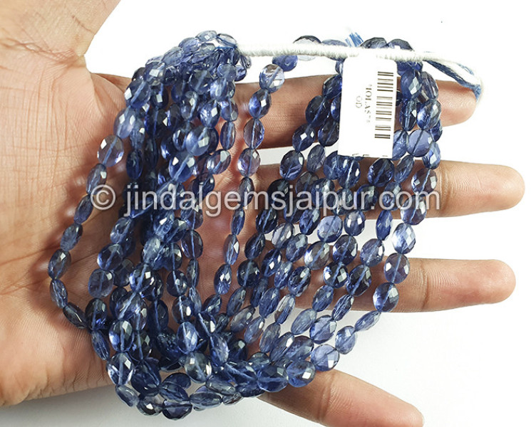 Iolite Faceted Oval Shape Beads