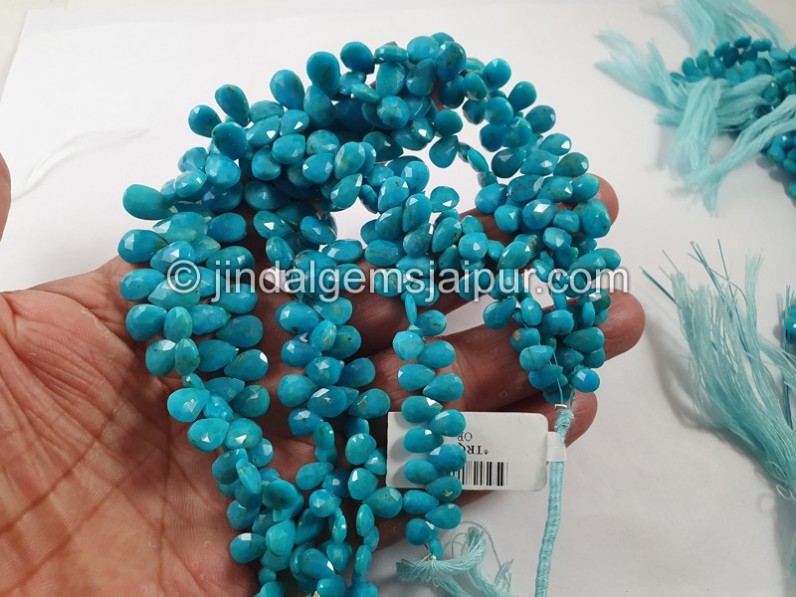 Turquoise Faceted Pear Shape Beads