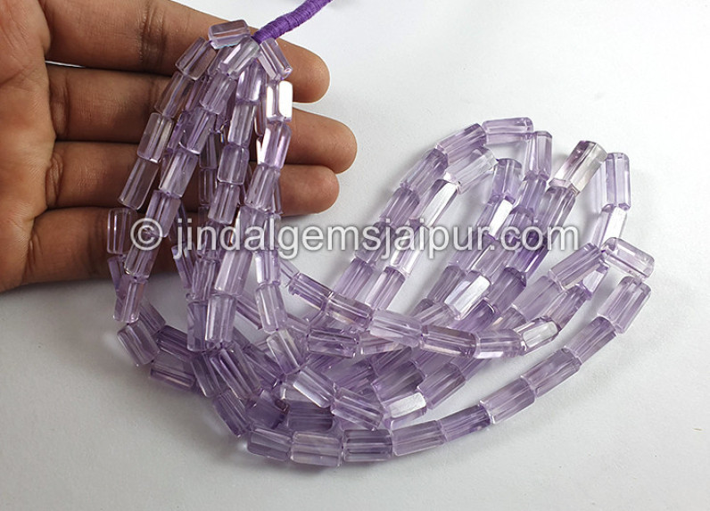 Amethyst Step Cut Pipe Shape Beads