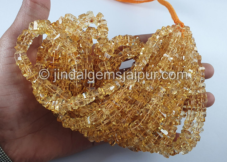 Citrine Faceted Irregular Roundelle Shape Beads