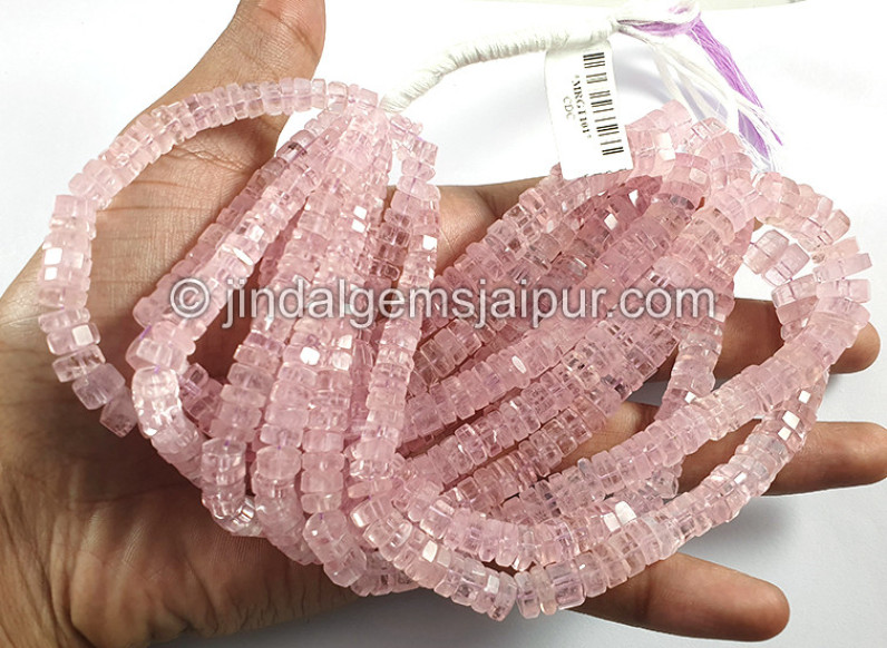 Pink Morganite Step Cut Bolt Shape Beads