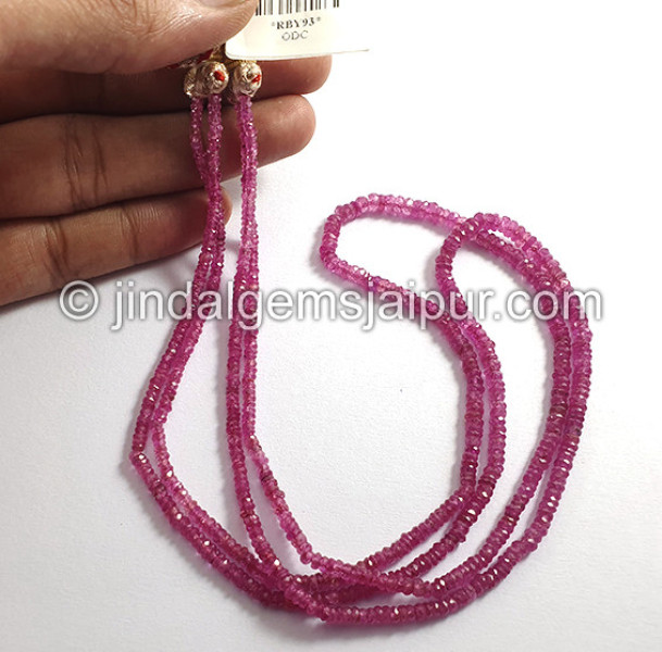 Ruby Mozambique Faceted Roundelle Shape Beads