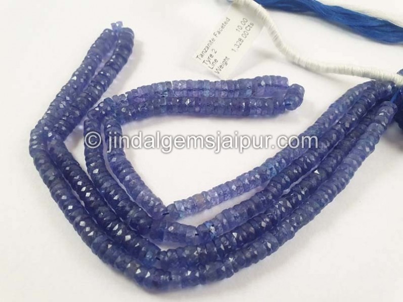 Tanzanite Faceted Tyre Beads