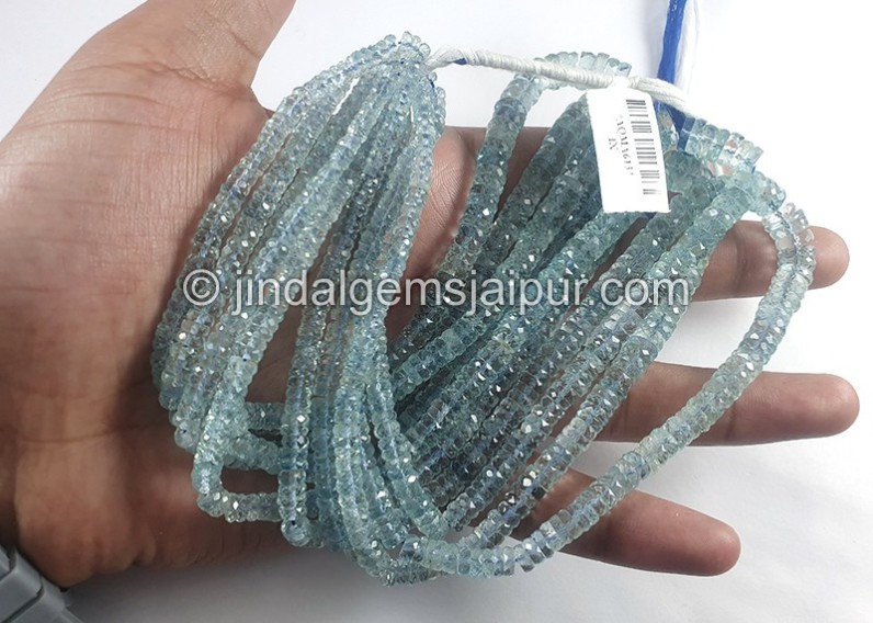 Aquamarine Faceted Tyre Shape Beads