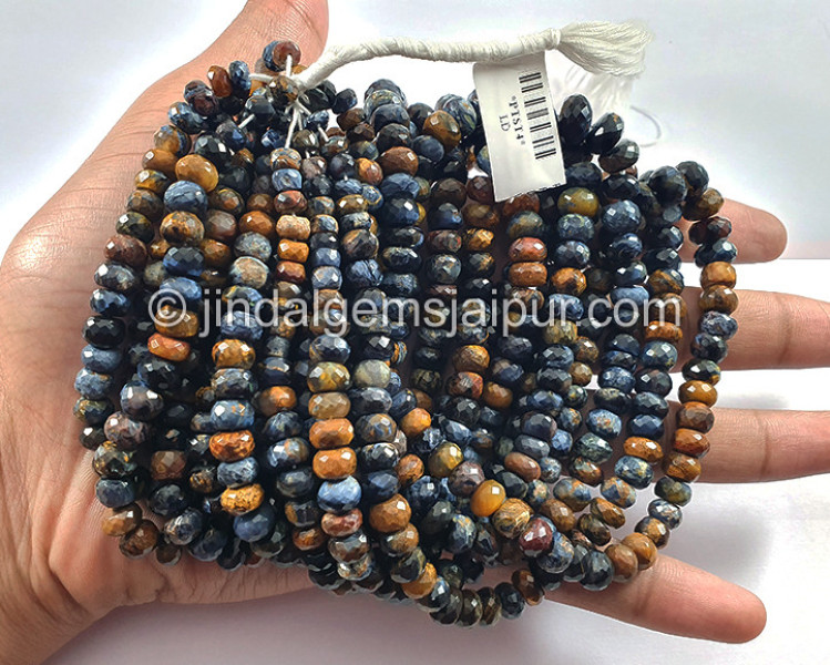 Pietersite Faceted Roundelle Shape Big Beads