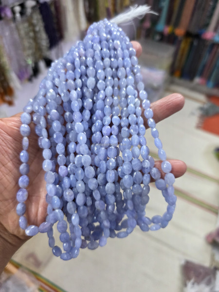 Hackmanite Blue Faceted Oval Shape Beads