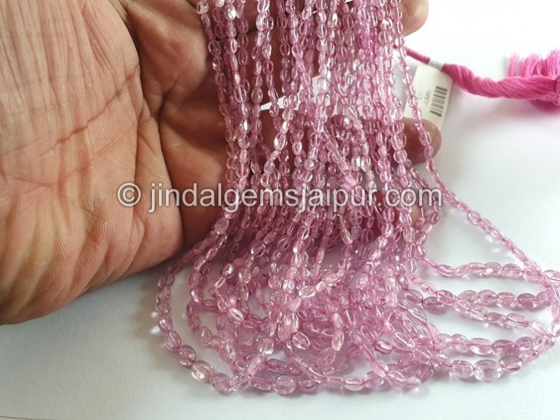 Natural Pink Sapphire Smooth Oval Beads